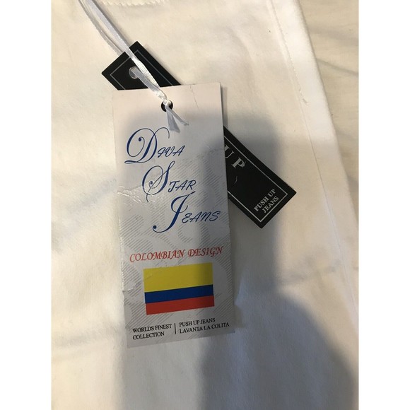 Diva Star Push Up Medium Rise Jeans White Capri Embellished - Picture 10 of 15